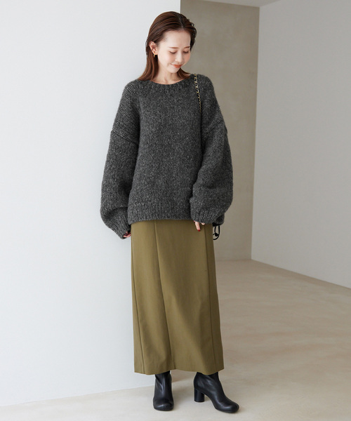 ＋81BRANCA（ハチイチブランカ）の「+81BRANCA/ハチイチブランカ SLOBE別注 ペルーニット（ニット/セーター・レディース・グレー/ホワイト・FREE）」の3枚目の写真