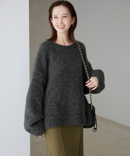 ＋81BRANCA（ハチイチブランカ）の「+81BRANCA/ハチイチブランカ SLOBE別注 ペルーニット（ニット/セーター・レディース・グレー/ホワイト・FREE）」の8枚目の写真