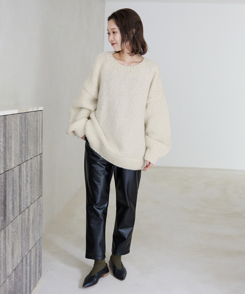 ＋81BRANCA（ハチイチブランカ）の「+81BRANCA/ハチイチブランカ SLOBE別注 ペルーニット（ニット/セーター・レディース・グレー/ホワイト・FREE）」の14枚目の写真