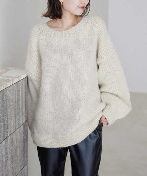 ＋81BRANCA（ハチイチブランカ）の「+81BRANCA/ハチイチブランカ SLOBE別注 ペルーニット（ニット/セーター・レディース・グレー/ホワイト・FREE）」の18枚目の写真