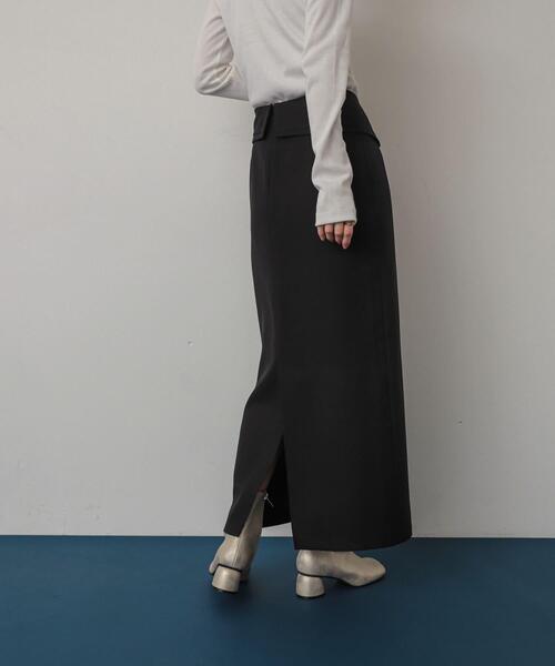 SENSE OF PLACE by URBAN RESEARCH（センスオブプレイスバイアーバンリサーチ）の「アシンメトリーオリカエシペンシルスカート（スカート・レディース・ライトベージュ/ブラック/モカ・SMALL/MEDIUM）」の4枚目の写真