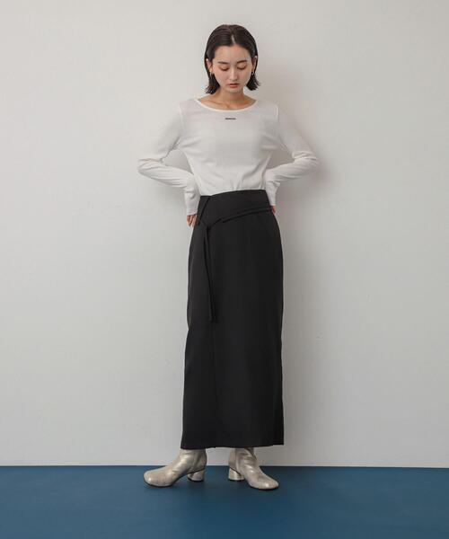 SENSE OF PLACE by URBAN RESEARCH（センスオブプレイスバイアーバンリサーチ）の「アシンメトリーオリカエシペンシルスカート（スカート・レディース・ライトベージュ/ブラック/モカ・SMALL/MEDIUM）」の6枚目の写真