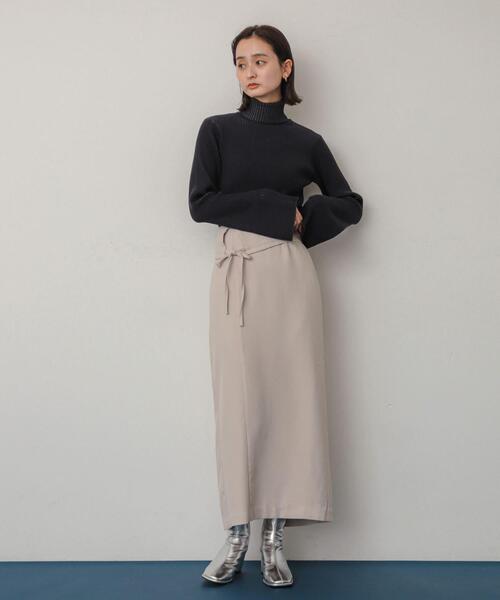 SENSE OF PLACE by URBAN RESEARCH（センスオブプレイスバイアーバンリサーチ）の「アシンメトリーオリカエシペンシルスカート（スカート・レディース・ライトベージュ/ブラック/モカ・SMALL/MEDIUM）」の19枚目の写真
