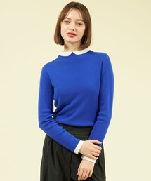 完売品　マッキントッシュフィロソフィー　ネイビー 半袖ニットトップス 完売品 マッキントッシュフィロソフィー ネイビー 半袖ニット
