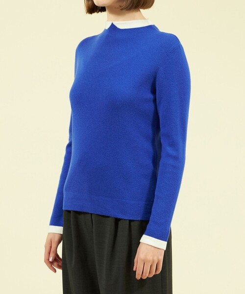 MACKINTOSH PHILOSOPHY（ﾏｯｷﾝﾄｯｼｭ ﾌｨﾛｿﾌｨｰ）の「Cleric Collar Knit ロングスリーブ（ニット/セーター・レディース・チャコールグレー/ライトブルー/ダークネイビー・38）」の12枚目の写真