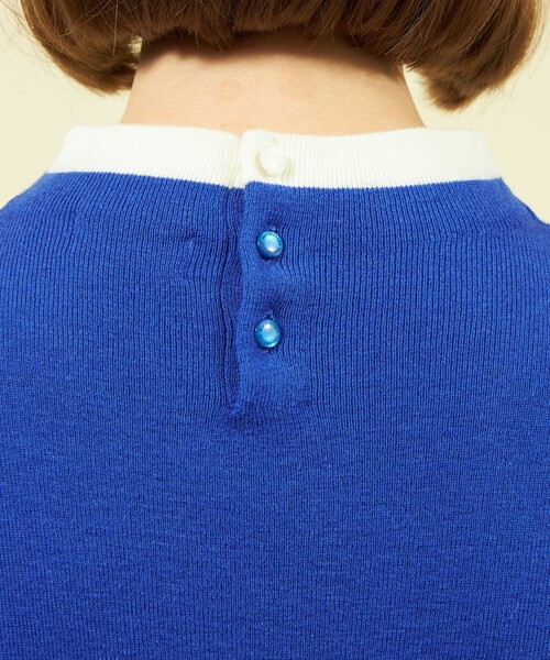 MACKINTOSH PHILOSOPHY（ﾏｯｷﾝﾄｯｼｭ ﾌｨﾛｿﾌｨｰ）の「Cleric Collar Knit ロングスリーブ（ニット/セーター・レディース・チャコールグレー/ライトブルー/ダークネイビー・38）」の9枚目の写真