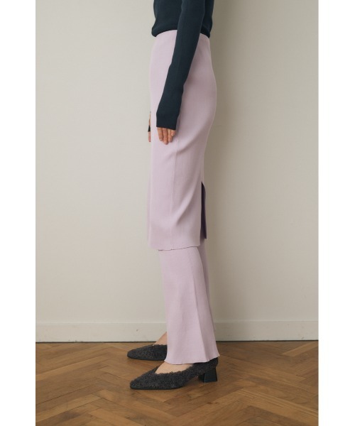 M_（エムアンダーバー）の「ニットミディスカート×ニットレギンス リサイクルポリエステル使用（スカート・レディース・ライトパープル/ブラック・1/2）」の12枚目の写真