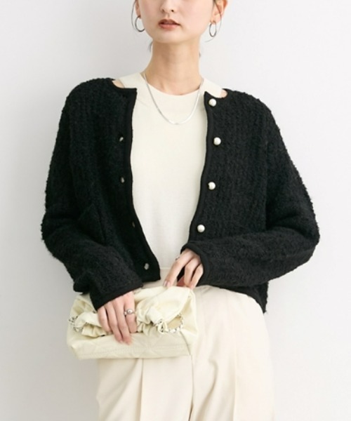 nissen（ニッセン）の「プードルニットショート丈カーディガン