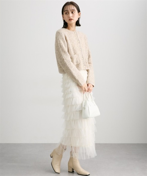 nissen（ニッセン）の「プードルニットショート丈カーディガン（カーディガン/ボレロ・レディース・ブラック/杢グレー/ベージュ・M）」の19枚目の写真