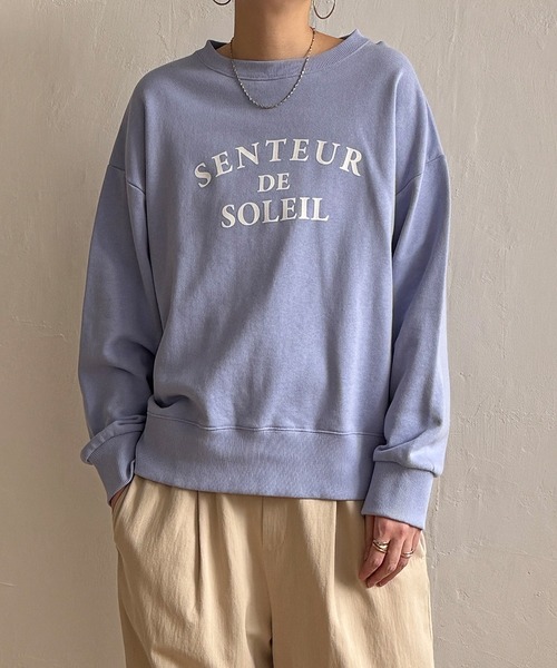 LBC(エルビーシー)の「フロッキーロゴ裏毛プルオーバー(Tシャツ/カットソー・レディース・ミント/ライトパープル/ホワイト/チャコールグレー・M)」の4枚目の写真