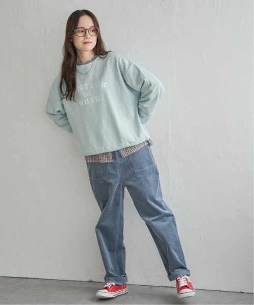 LBC(エルビーシー)の「フロッキーロゴ裏毛プルオーバー(Tシャツ/カットソー・レディース・ミント/ライトパープル/ホワイト/チャコールグレー・M)」の5枚目の写真