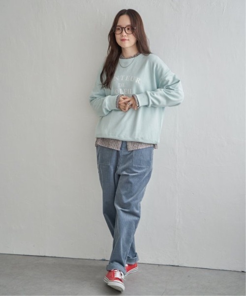 LBC(エルビーシー)の「フロッキーロゴ裏毛プルオーバー(Tシャツ/カットソー・レディース・ミント/ライトパープル/ホワイト/チャコールグレー・M)」の6枚目の写真