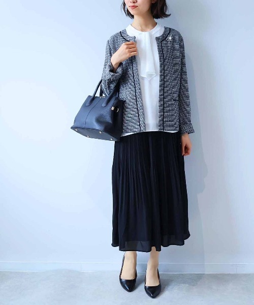 fleur by mint breeze(フルールバイミントブリーズ)の「【L~6L 大きいサイズ】ジョーゼットプリーツスカート(スカート・レディース・ブラック/ライトグレー/ネイビー・LL/5L/3L/4L/L/6L)」の5枚目の写真