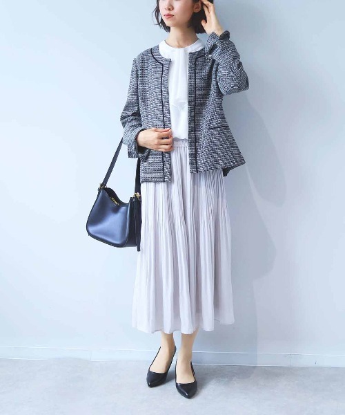 fleur by mint breeze(フルールバイミントブリーズ)の「【L~6L 大きいサイズ】ジョーゼットプリーツスカート(スカート・レディース・ブラック/ライトグレー/ネイビー・LL/5L/3L/4L/L/6L)」の7枚目の写真