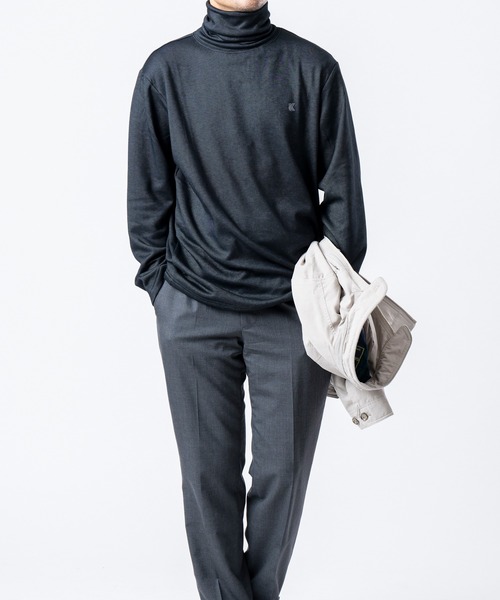 KANSAI YAMAMOTO HOMME（カンサイヤマモトオム）の「【KANSAI YAMAMOTO HOMME/カンサイヤマモトオム】デニム調タートルネック/ハイネック（Tシャツ/カットソー・メンズ・ベージュ/ネイビー/チャコールグレー・MEDIUM/X-LARGE/LARGE）」の5枚目の写真