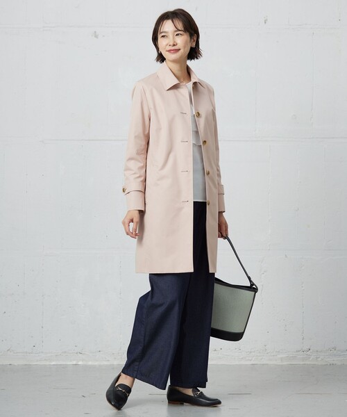 J.PRESS Ladies(J.プレス レディス)の「【撥水・WEB限定カラーあり】コットンポリエステル ツイル ロング コート(ステンカラーコート・レディース・イエロー系/ネイビー系/ピンク系/ライトグレー系・XS/S)」の20枚目の写真