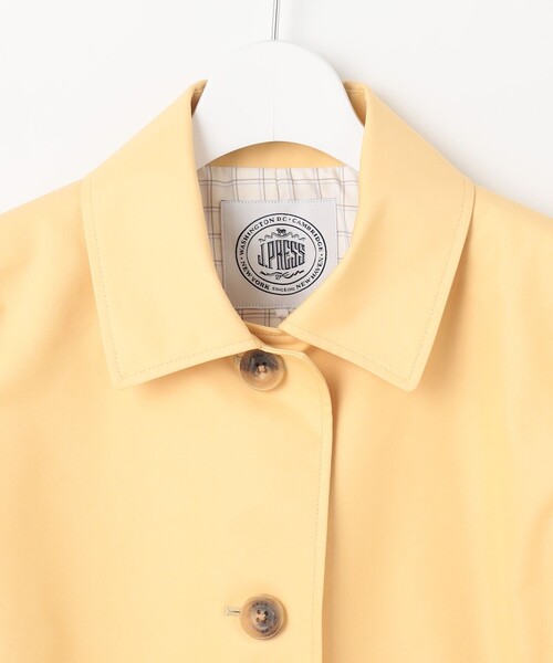 J.PRESS Ladies(J.プレス レディス)の「【撥水・WEB限定カラーあり】コットンポリエステル ツイル ロング コート(ステンカラーコート・レディース・イエロー系/ネイビー系/ピンク系/ライトグレー系・XS/S)」の6枚目の写真