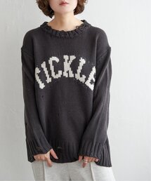 ロゴ入りダメージニット