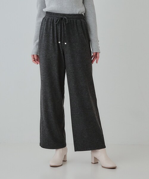 SHOO・LA・RUE（シューラルー）の「【あったか】やわらかい風合いが魅力 裏起毛イージーパンツ（その他パンツ・レディース・チャコールグレー/グリーン/スミクロ・01/02/03/04）」の16枚目の写真