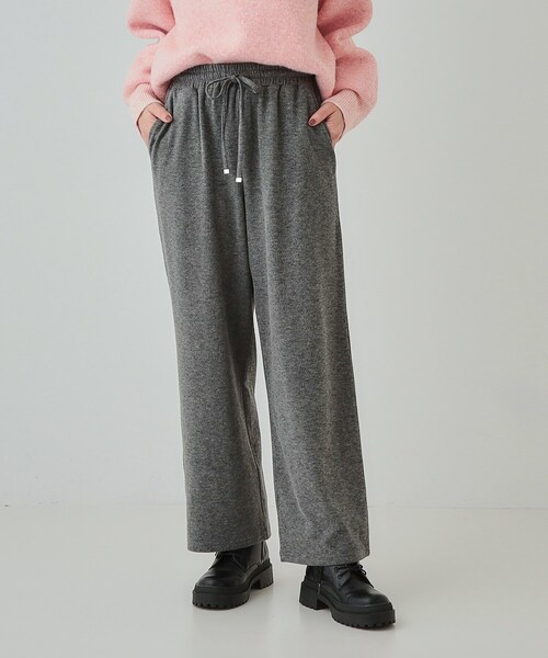 SHOO・LA・RUE（シューラルー）の「【あったか】やわらかい風合いが魅力 裏起毛イージーパンツ（その他パンツ・レディース・チャコールグレー/グリーン/スミクロ・01/02/03/04）」の12枚目の写真