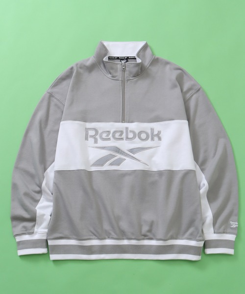 Reebok(リーボック)の「【Reebok/リーボック】裏毛 ロゴ 切替リブライン ハーフジッププルオーバー スウェット(スウェット・メンズ・ブラック/ベージュ/ダークブルー/ライトグレー・M/L/LL)」の11枚目の写真