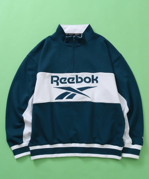 Reebok(リーボック)の「【Reebok/リーボック】裏毛 ロゴ 切替リブライン ハーフジッププルオーバー スウェット(スウェット・メンズ・ブラック/ベージュ/ダークブルー/ライトグレー・M/L/LL)」の13枚目の写真