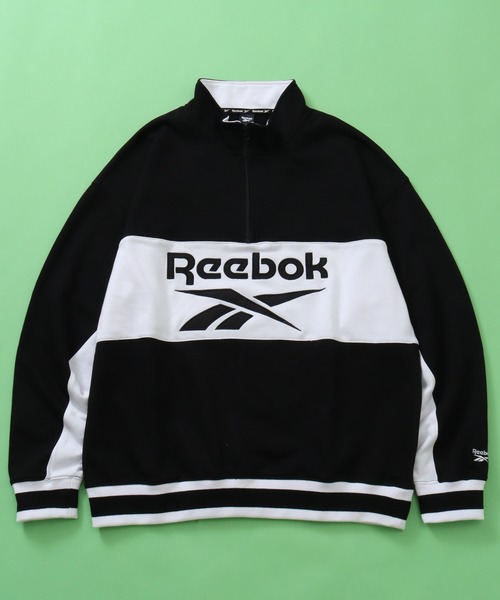 Reebok(リーボック)の「【Reebok/リーボック】裏毛 ロゴ 切替リブライン ハーフジッププルオーバー スウェット(スウェット・メンズ・ブラック/ベージュ/ダークブルー/ライトグレー・M/L/LL)」の14枚目の写真