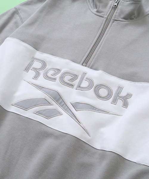 Reebok(リーボック)の「【Reebok/リーボック】裏毛 ロゴ 切替リブライン ハーフジッププルオーバー スウェット(スウェット・メンズ・ブラック/ベージュ/ダークブルー/ライトグレー・M/L/LL)」の8枚目の写真