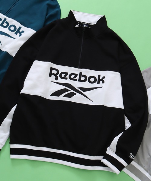 Reebok(リーボック)の「【Reebok/リーボック】裏毛 ロゴ 切替リブライン ハーフジッププルオーバー スウェット(スウェット・メンズ・ブラック/ベージュ/ダークブルー/ライトグレー・M/L/LL)」の17枚目の写真