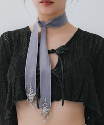 tanakadaisuke | 【tanakadaisuke/タナカダイスケ】《STUDIOUS別注》crystal silver tip velvet long ribbon/別注カラー(その他ヘアアクセサリー)