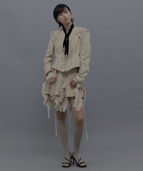 tanakadaisuke（タナカダイスケ）の「【tanakadaisuke/タナカダイスケ】《STUDIOUS別注》crystal silver tip velvet long ribbon/別注カラー（その他ヘアアクセサリー・レディース・ブラック/ライトグレー・FREE）」の20枚目の写真