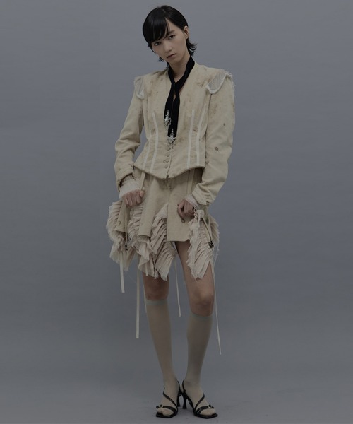 tanakadaisuke（タナカダイスケ）の「【tanakadaisuke/タナカダイスケ】《STUDIOUS別注》crystal silver tip velvet long ribbon/別注カラー（その他ヘアアクセサリー・レディース・ブラック/ライトグレー・FREE）」の21枚目の写真