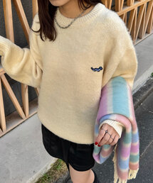 CIAOPANIC | ワンポイント刺繡シャギーニットプルオーバー(ニット/セーター)