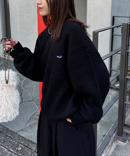 CIAOPANIC（チャオパニック）の「ワンポイント刺繡シャギーニットプルオーバー（ニット/セーター・レディース・レッド/ブラウン/ブラック/アイボリー/ミント・ONE SIZE）」の14枚目の写真