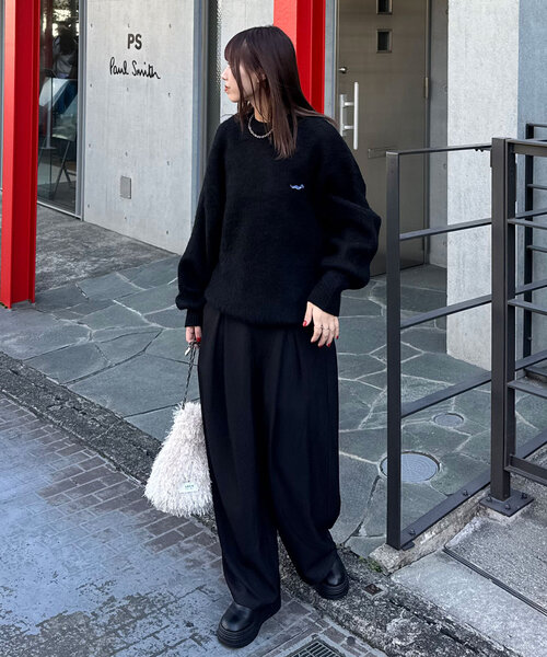 CIAOPANIC（チャオパニック）の「ワンポイント刺繡シャギーニットプルオーバー（ニット/セーター・レディース・レッド/ブラウン/ブラック/アイボリー/ミント・ONE SIZE）」の15枚目の写真