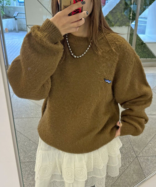 CIAOPANIC（チャオパニック）の「ワンポイント刺繡シャギーニットプルオーバー（ニット/セーター・レディース・レッド/ブラウン/ブラック/アイボリー/ミント・ONE SIZE）」の17枚目の写真