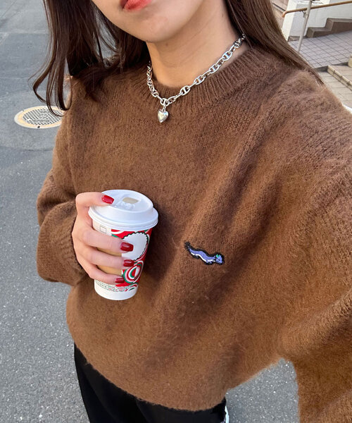 CIAOPANIC（チャオパニック）の「ワンポイント刺繡シャギーニットプルオーバー（ニット/セーター・レディース・レッド/ブラウン/ブラック/アイボリー/ミント・ONE SIZE）」の20枚目の写真