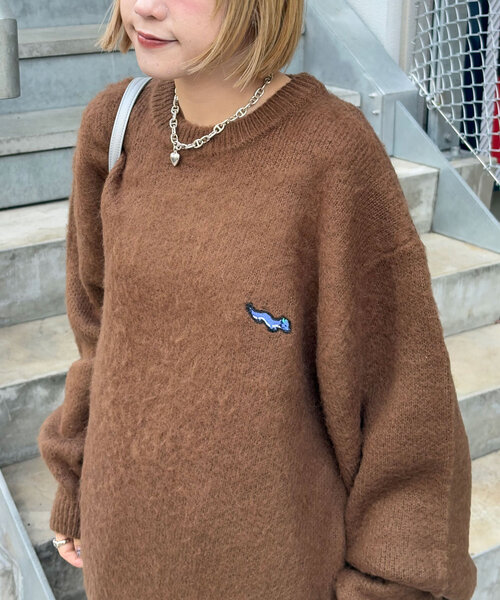 CIAOPANIC（チャオパニック）の「ワンポイント刺繡シャギーニットプルオーバー（ニット/セーター・レディース・レッド/ブラウン/ブラック/アイボリー/ミント・ONE SIZE）」の22枚目の写真