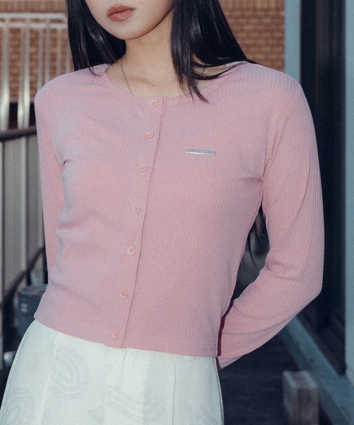 Subciety（サブサエティ）の「Button Cropped Cardigan【WOMEN】（カーディガン/ボレロ・レディース・ブルー/ブラック/ピンク・FREE）」の3枚目の写真