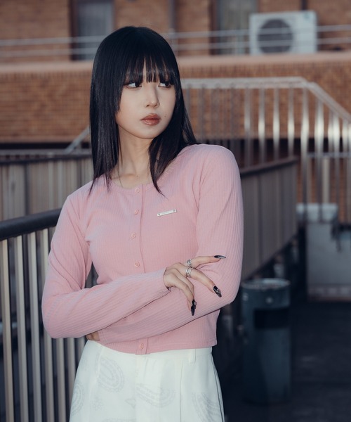 Subciety（サブサエティ）の「Button Cropped Cardigan【WOMEN】（カーディガン/ボレロ・レディース・ブルー/ブラック/ピンク・FREE）」の7枚目の写真