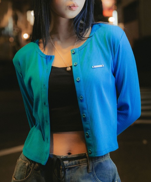 Subciety（サブサエティ）の「Button Cropped Cardigan【WOMEN】（カーディガン/ボレロ・レディース・ブルー/ブラック/ピンク・FREE）」の8枚目の写真