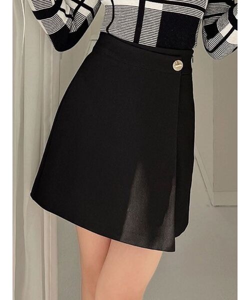 RESEXXY（リゼクシー）の「ラップミニスカート（スカート・レディース・チャコールグレー/ブラック/アイボリー・FREE）」の2枚目の写真