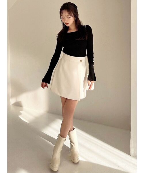 RESEXXY（リゼクシー）の「ラップミニスカート（スカート・レディース・チャコールグレー/ブラック/アイボリー・FREE）」の14枚目の写真