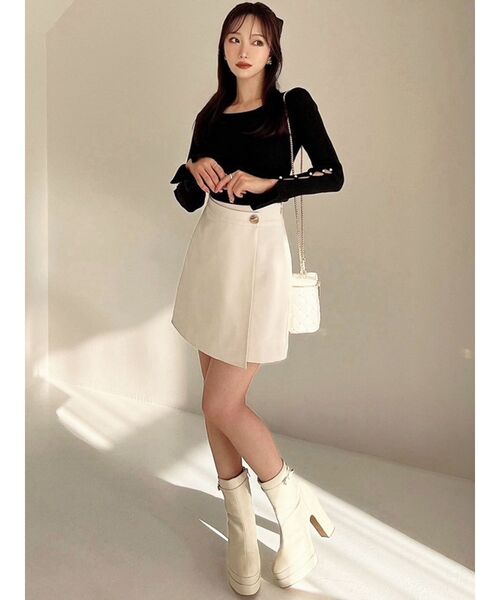 RESEXXY（リゼクシー）の「ラップミニスカート（スカート・レディース・チャコールグレー/ブラック/アイボリー・FREE）」の15枚目の写真