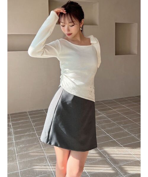 RESEXXY（リゼクシー）の「ラップミニスカート（スカート・レディース・チャコールグレー/ブラック/アイボリー・FREE）」の16枚目の写真