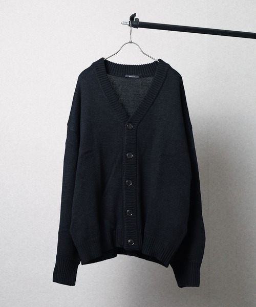 Bling Leads（ブリングリーズ）の「▼Bling Leads▼５ゲージ　オーバーサイズカーディガン（カーディガン/ボレロ・レディース・ベージュ/ブラック/グリーン・LARGE/MEDIUM）」の2枚目の写真