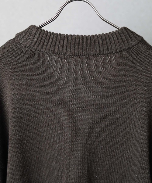 Bling Leads（ブリングリーズ）の「▼Bling Leads▼５ゲージ　オーバーサイズカーディガン（カーディガン/ボレロ・レディース・ベージュ/ブラック/グリーン・LARGE/MEDIUM）」の4枚目の写真