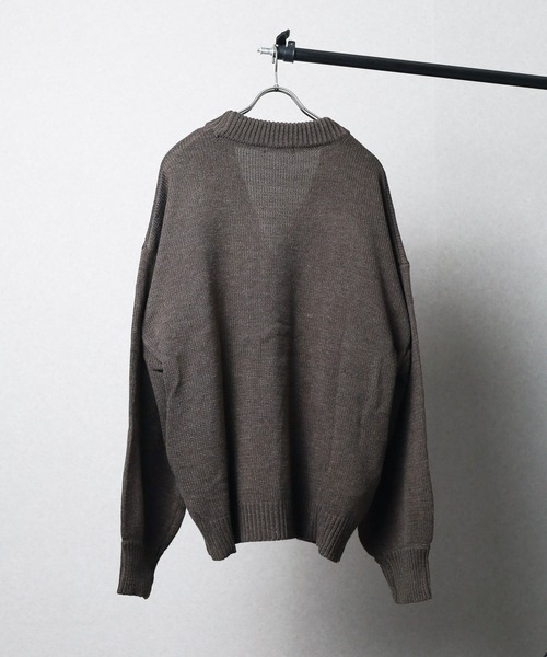 Bling Leads（ブリングリーズ）の「▼Bling Leads▼５ゲージ　オーバーサイズカーディガン（カーディガン/ボレロ・レディース・ベージュ/ブラック/グリーン・LARGE/MEDIUM）」の5枚目の写真