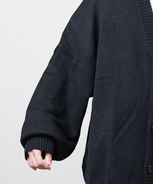 Bling Leads（ブリングリーズ）の「▼Bling Leads▼５ゲージ　オーバーサイズカーディガン（カーディガン/ボレロ・レディース・ベージュ/ブラック/グリーン・LARGE/MEDIUM）」の8枚目の写真