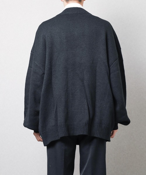 Bling Leads（ブリングリーズ）の「▼Bling Leads▼５ゲージ　オーバーサイズカーディガン（カーディガン/ボレロ・レディース・ベージュ/ブラック/グリーン・LARGE/MEDIUM）」の9枚目の写真